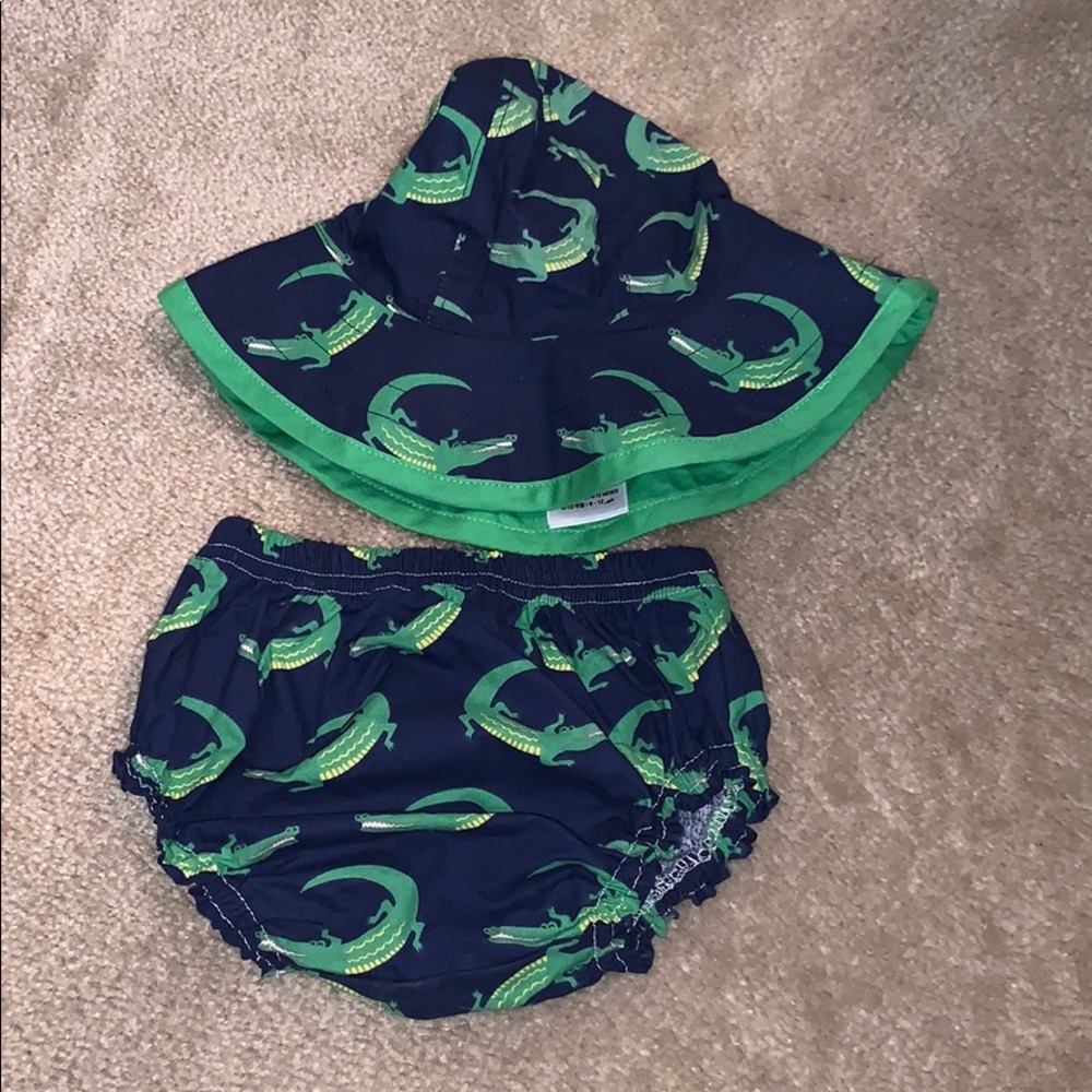 NWOT Pottery Barn Kids Hat & Swim Diaper Cover Set